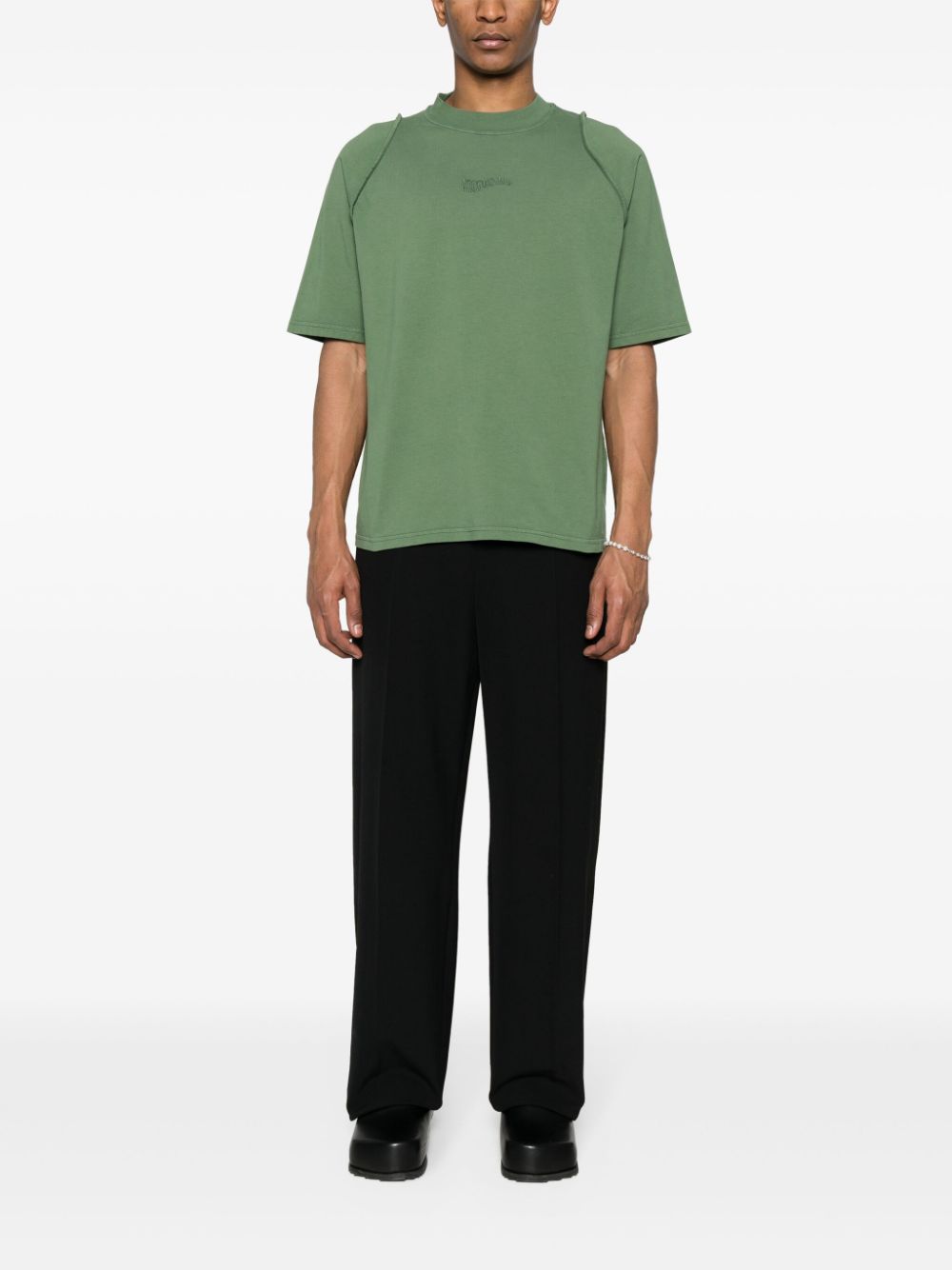 Maison-Kitsune Jacquemus Le T-shirt Camargue logo-embroidered Top Green Men T-Shirts