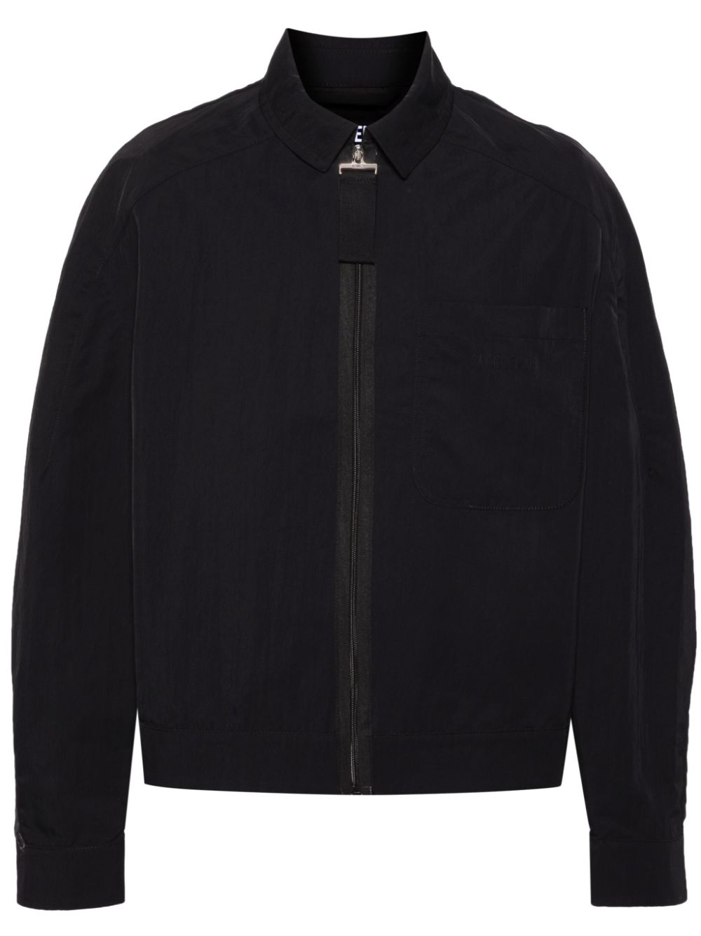 Maison-Kitsune Jacquemus logo-embossed Cotton Shirt Jacket Black Men Shirt Jackets