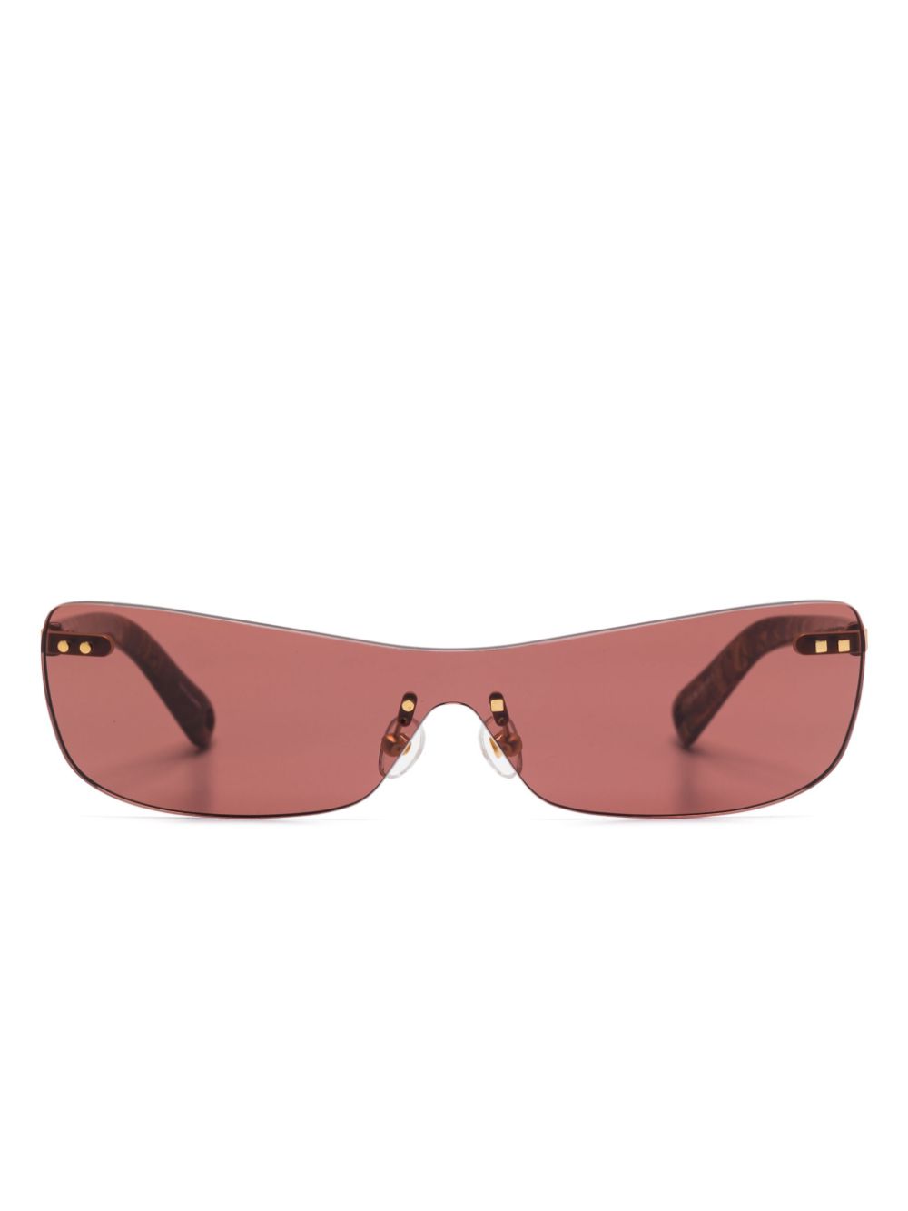 Maison-Kitsune Sunglasses Men Jacquemus Rimless Sunglsses Brown