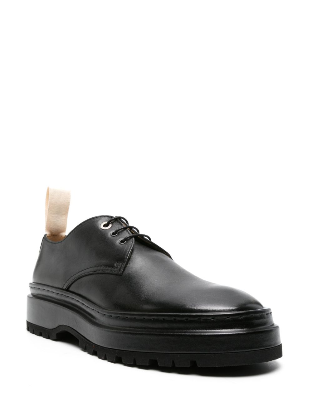 Jacquemus Les Pavane Leather Derby Shoes Black Men Derby Shoes Maison-Kitsune