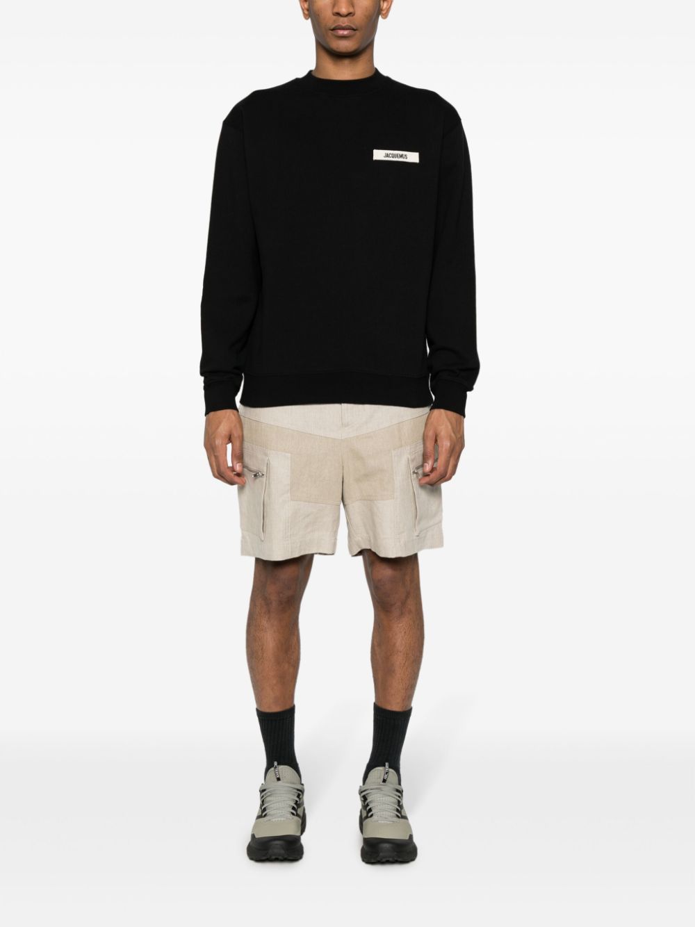 Jacquemus Le Sweatshirt Gros Grain Top Black Maison-Kitsune Men Sweatshirts