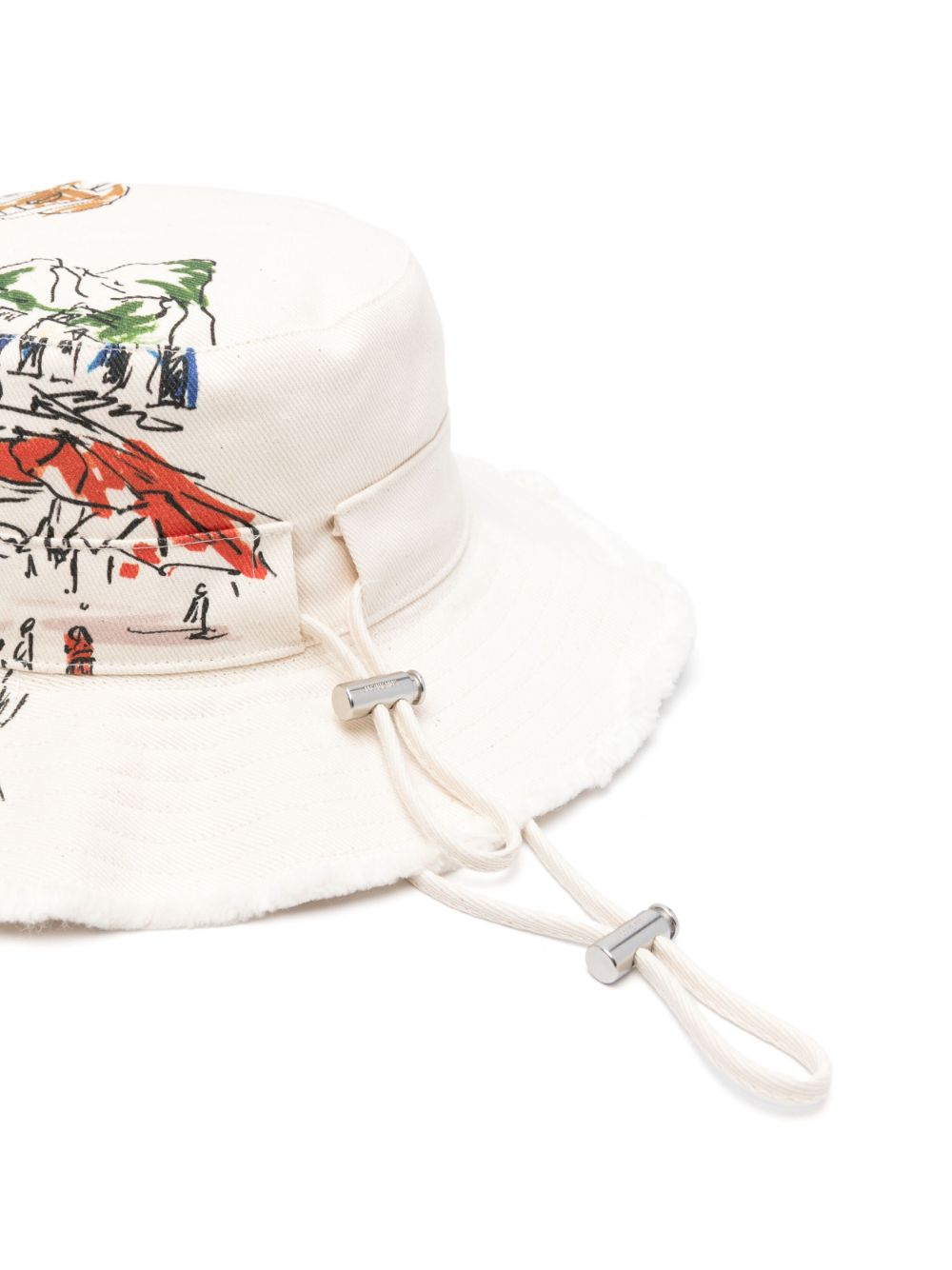 Maison-Kitsune Hats Men Jacquemus Le Bob Artichaut Bucket Hat White