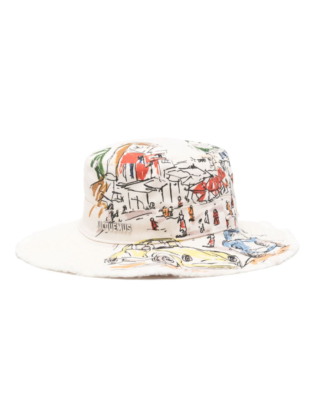 Maison-Kitsune Hats Men Jacquemus Le Bob Artichaut Bucket Hat White