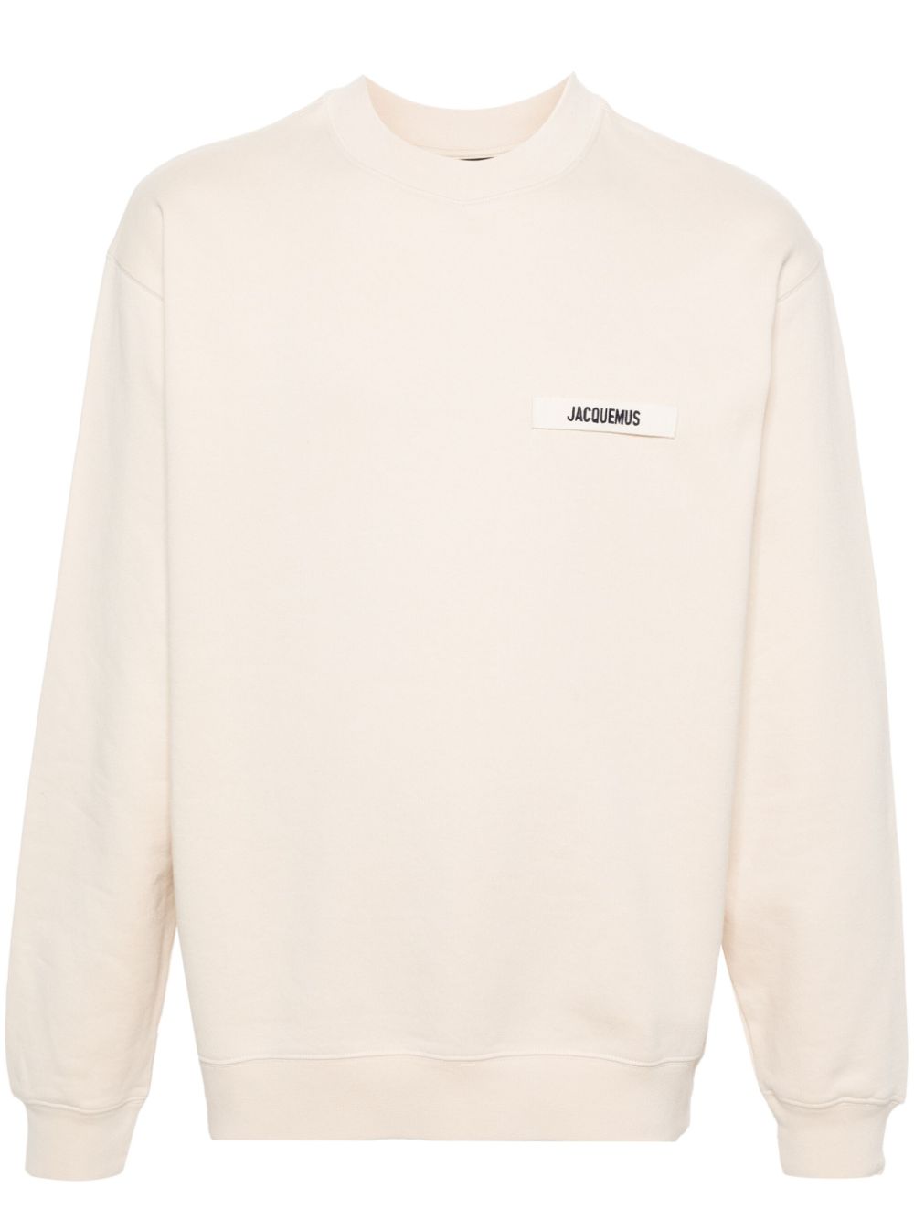 Jacquemus Le Sweatshirt Gros Grain Cotton Top Neutrals Maison-Kitsune Men Sweatshirts