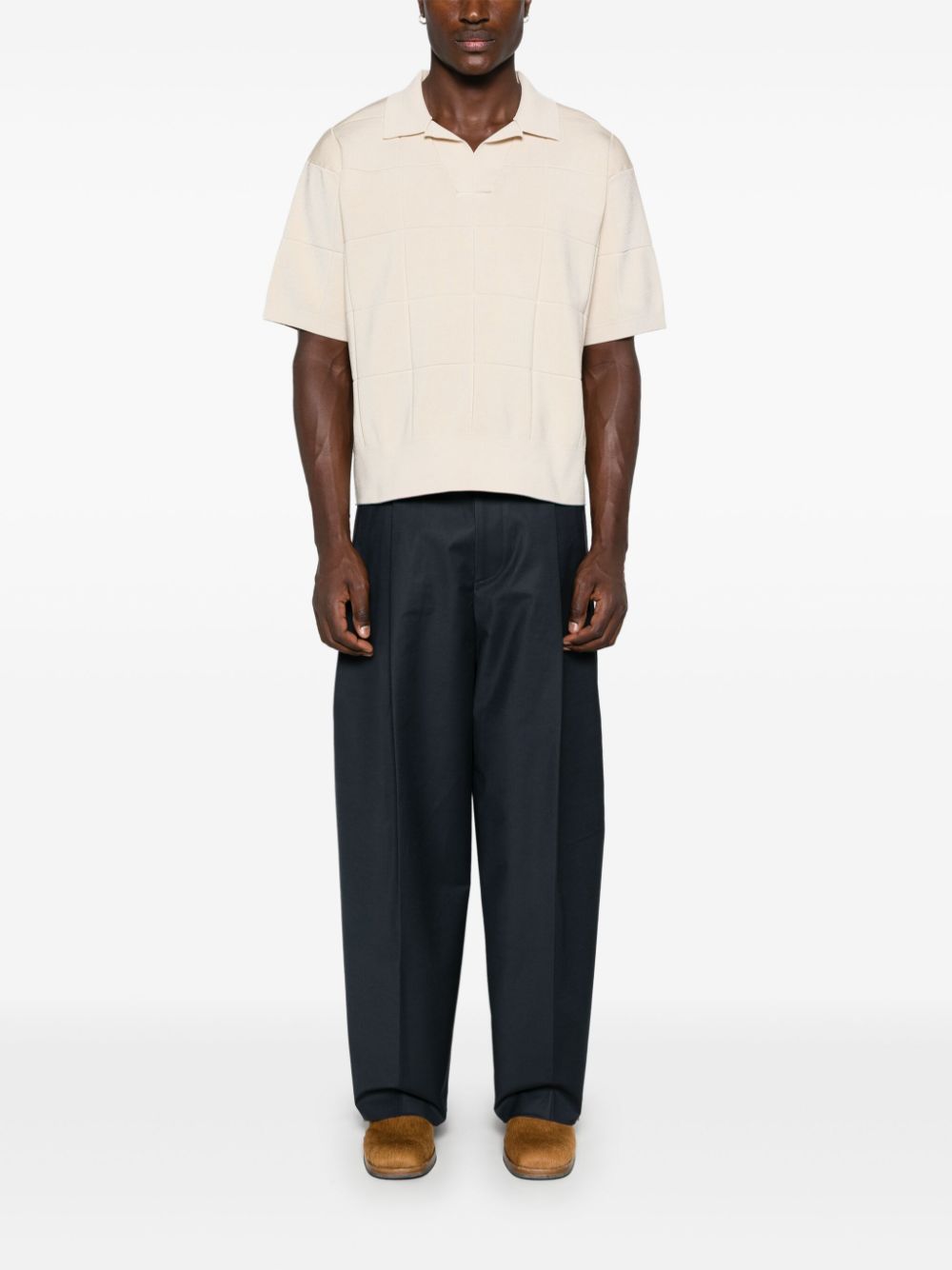 Jacquemus Le Pantalon Marzio Trousers Blue Men Wide Leg Pants Maison-Kitsune