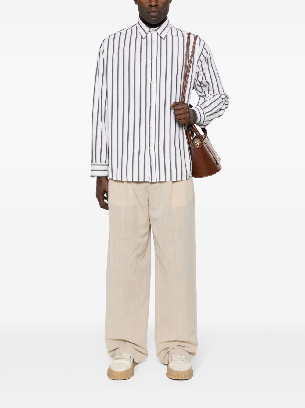 Jacquemus Titolo Tapered Trousers Neutrals Maison-Kitsune Men Tapered Pants