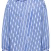 Jacquemus logo-striped Shirt Blue Maison-Kitsune Men Shirts