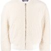 Maison-Kitsune Bomber Jackets Men Jacquemus Le Blouson Pilou Shearling Bomber Jacket White