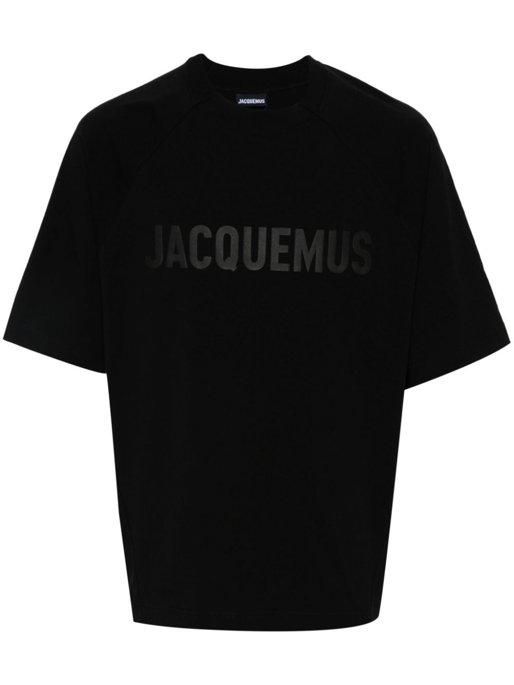 Jacquemus Le T-shirt Typo Cotton Top Black Men T-Shirts Maison-Kitsune