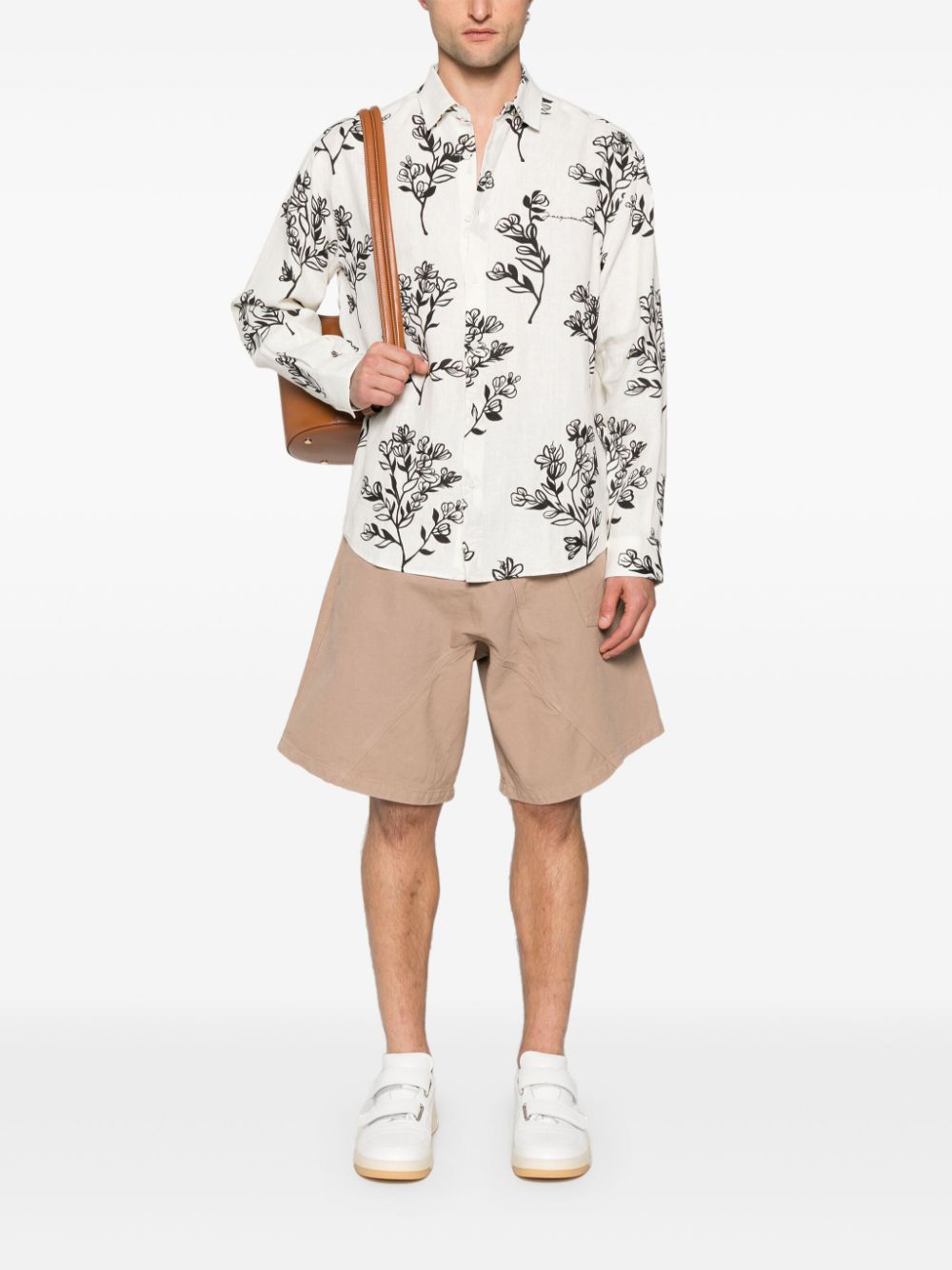 Jacquemus La Chemise Simon Linen Shirt White Maison-Kitsune Men Shirts