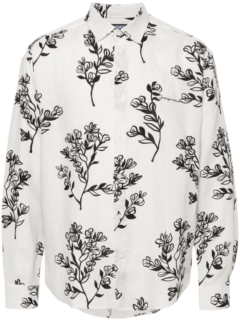 Jacquemus La Chemise Simon Linen Shirt White Maison-Kitsune Men Shirts