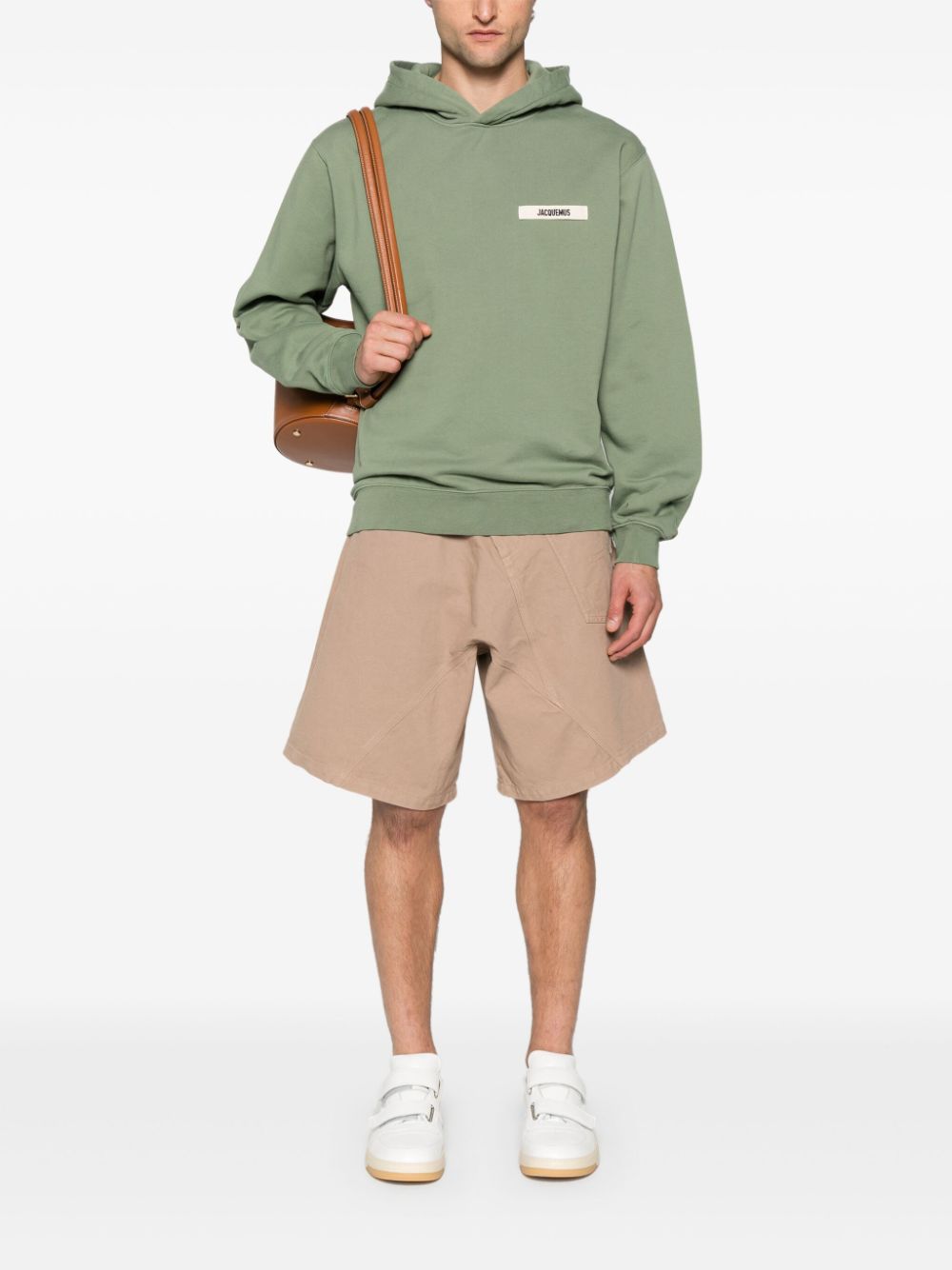 Jacquemus La Hoodie Gros Grain Cotton Hoodie Green Men Hoodies Maison-Kitsune