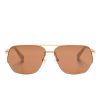 Maison-Kitsune Jacquemus The Aviador Sunglasses Gold Men Sunglasses