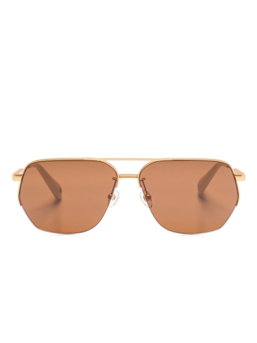 Maison-Kitsune Jacquemus The Aviador Sunglasses Gold Men Sunglasses