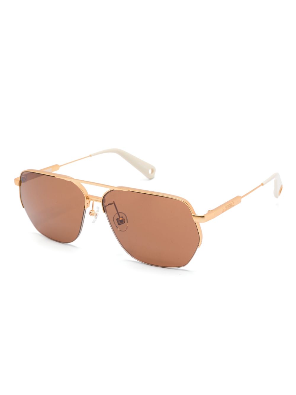 Maison-Kitsune Jacquemus The Aviador Sunglasses Gold Men Sunglasses