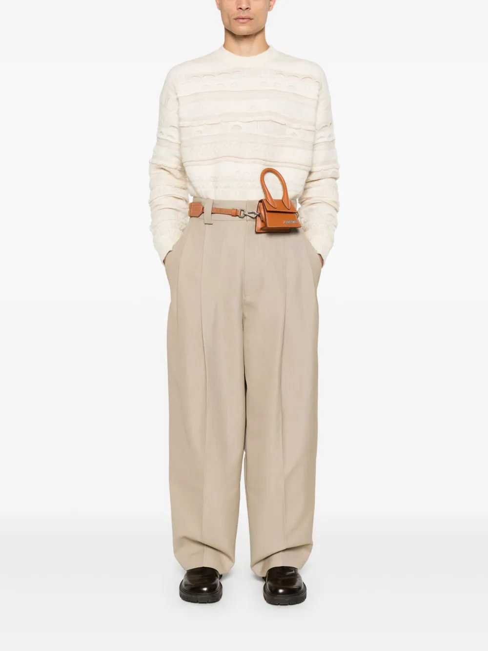 Jacquemus Le Pantalon Marzio Trousers Neutrals Men Wide Leg Pants Maison-Kitsune
