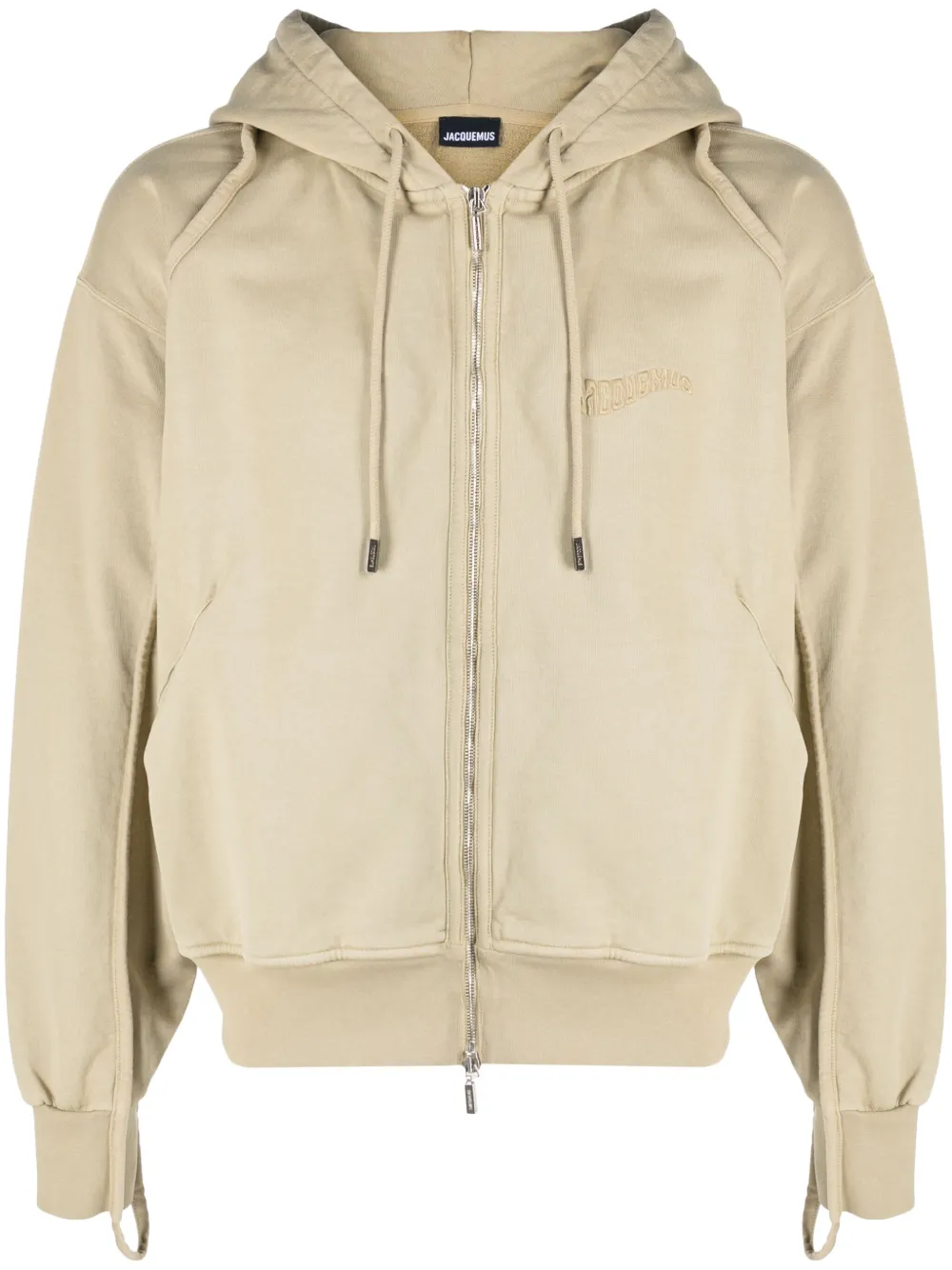 Jacquemus Clay organic-cotton Zip Hoodie Neutrals Maison-Kitsune Men Hoodies