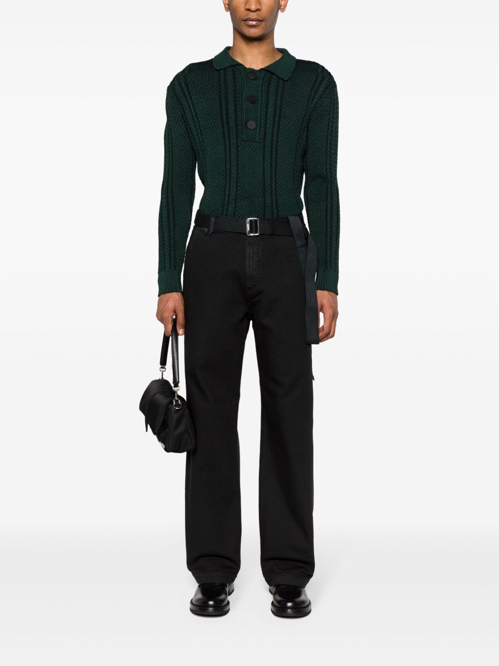 Jacquemus Le Pantalon Marrone wide-leg Trousers Black Maison-Kitsune Men Wide Leg Pants