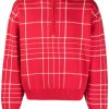 Men Sweatshirts Maison-Kitsune Jacquemus La Maille Carro Checked Sweatshirt Red