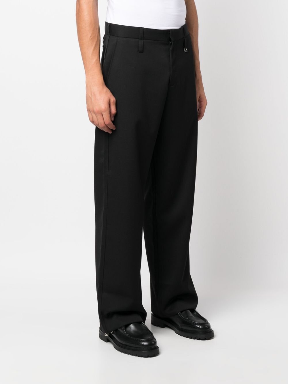 Jacquemus Piccini Virgin Wool Trousers Black Maison-Kitsune Men Wide Leg Pants