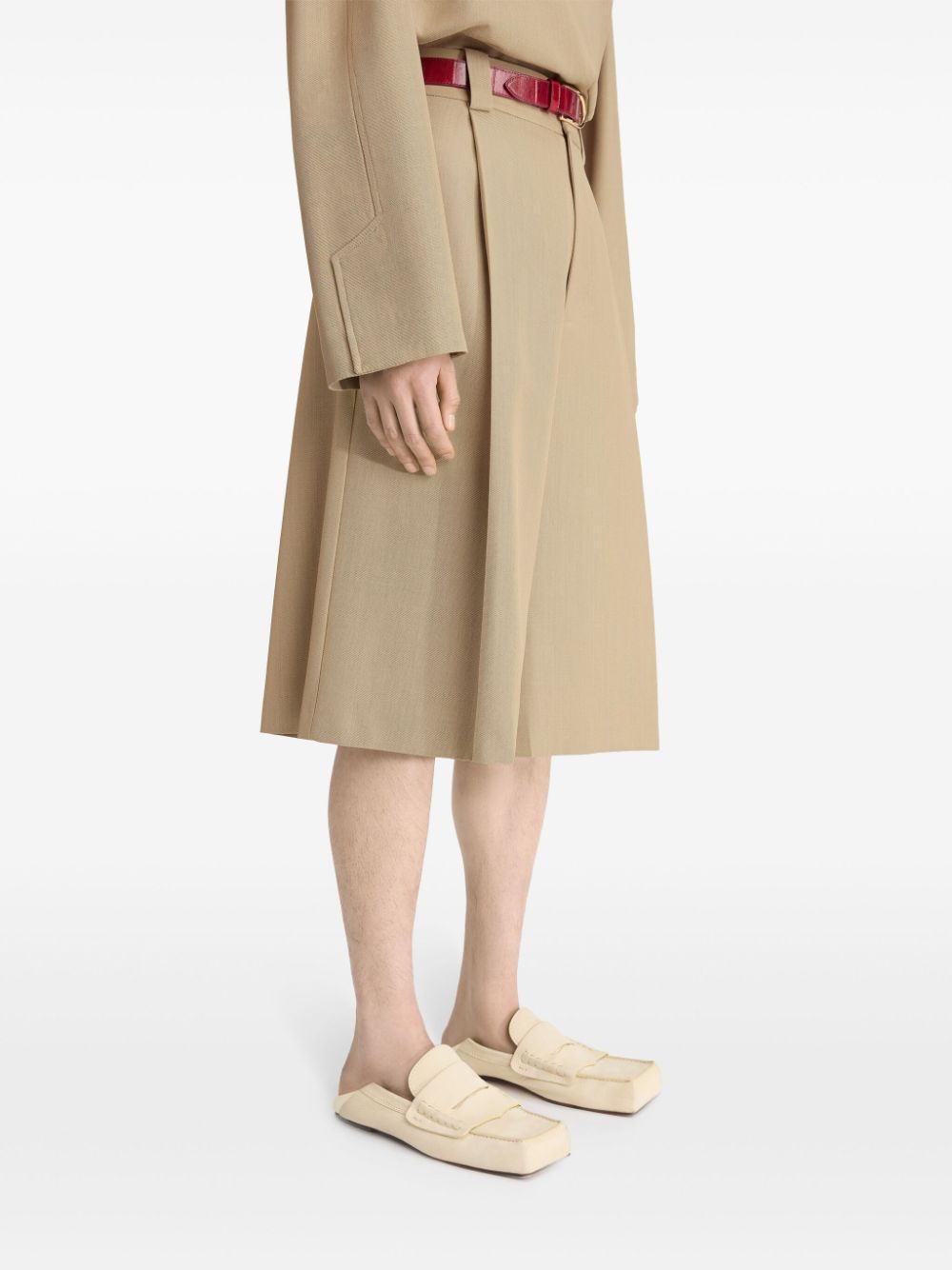 Jacquemus Le Short Ravello Pleated stretch-cotton Shorts Neutrals Maison-Kitsune Men Tailored Shorts