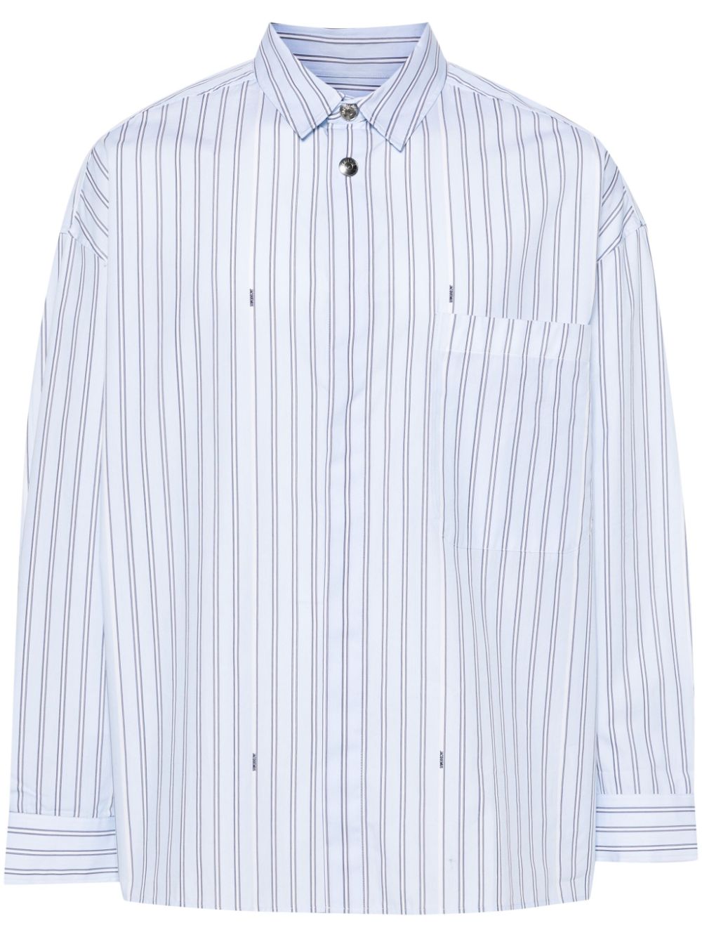 Jacquemus logo-studs Striped Shirt Blue Maison-Kitsune Men Shirts