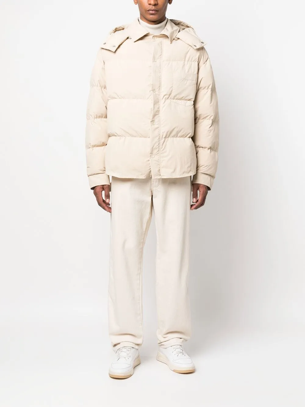 Men Down Jackets Maison-Kitsune Jacquemus Doudoune Padded Shirt Jacket Neutrals