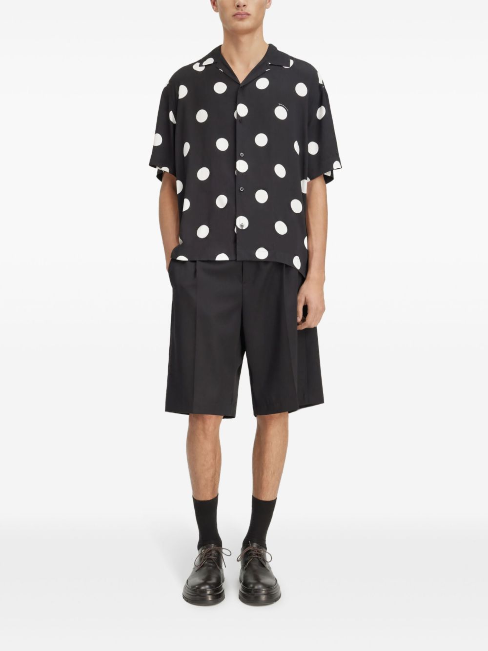 Maison-Kitsune Shirts Men Jacquemus polka-dot Shirt Black