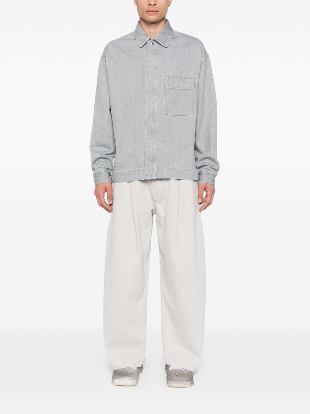 Jacquemus La Chemise de-Nîmes Shirt Grey Maison-Kitsune Men Shirts