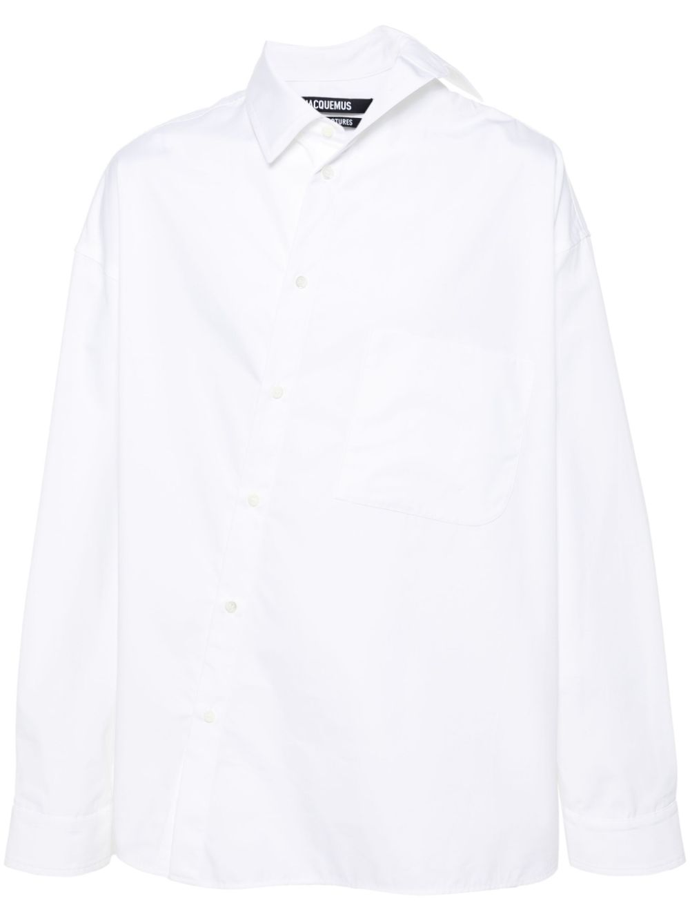 Jacquemus Cuadro Poplin Shirt White Men Shirts Maison-Kitsune