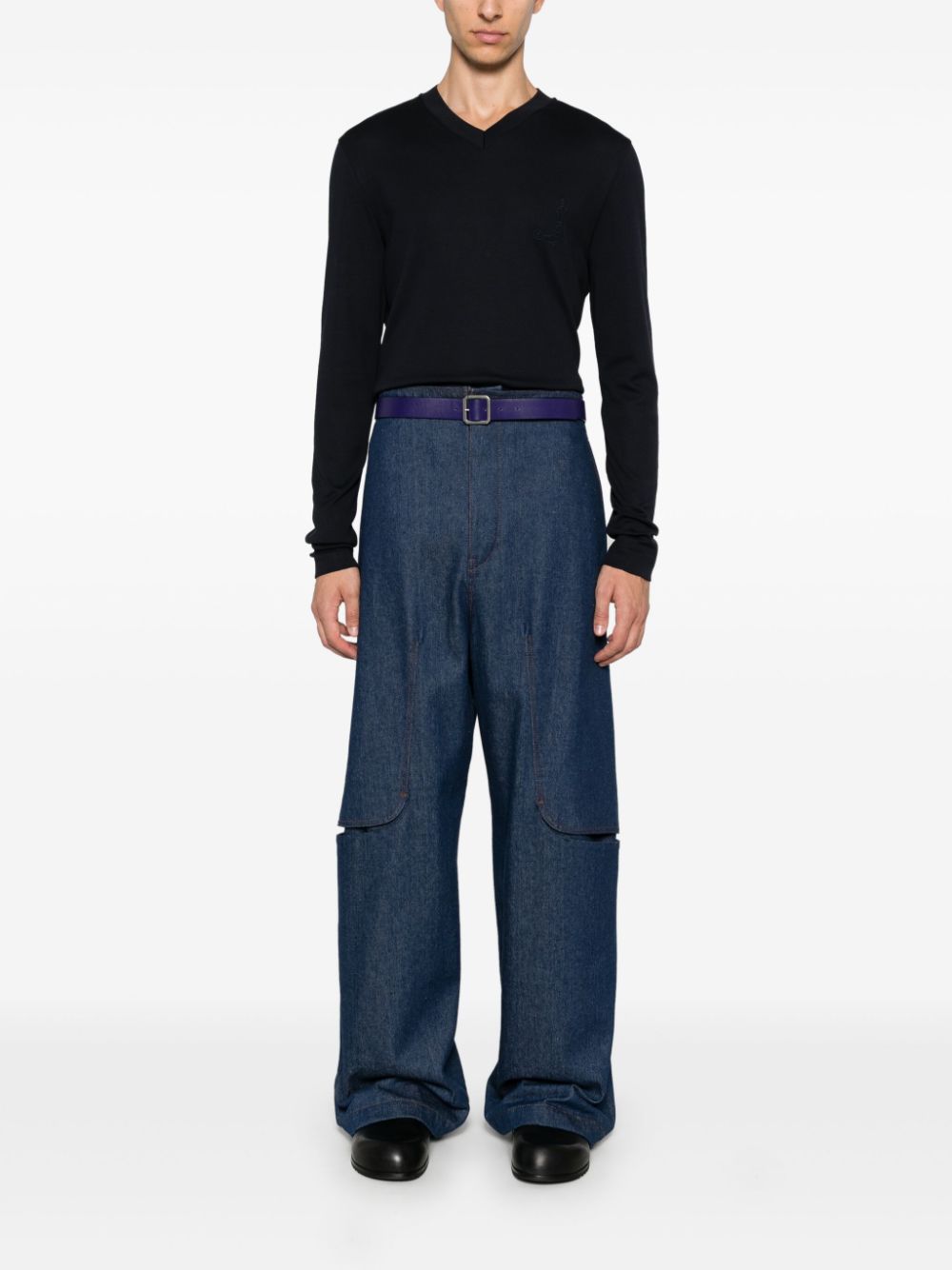 Jacquemus Le t-shirt Pesco T-shirt Blue Maison-Kitsune Men T-Shirts