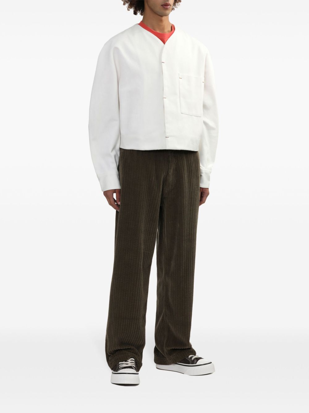 Jacquemus Cotton Jacket White Men Denim Jackets Maison-Kitsune