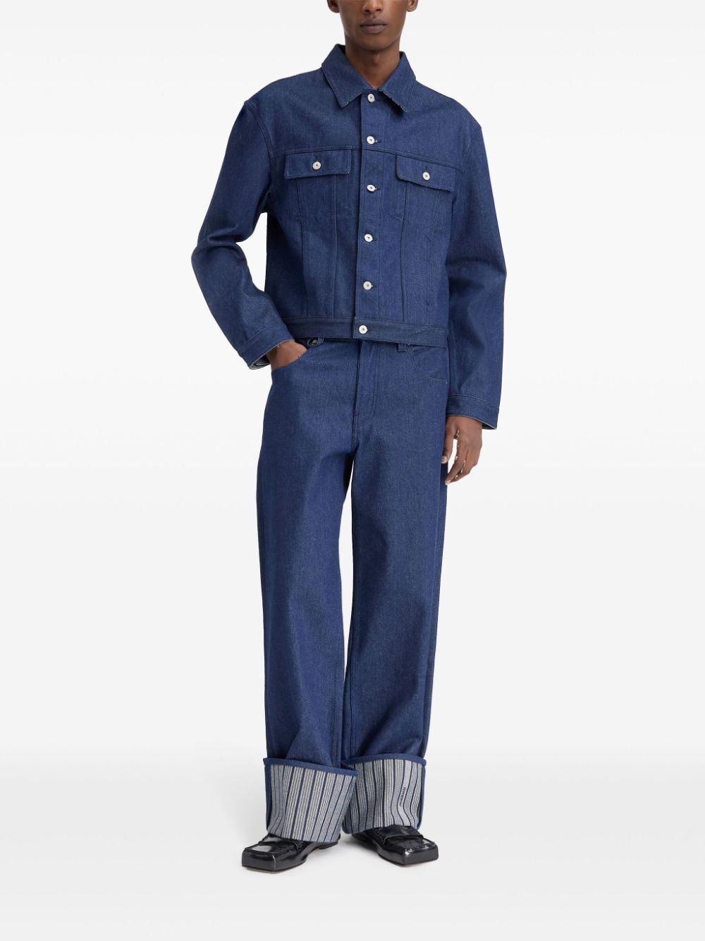 Jacquemus La Veste De-Nimes Jacket Blue Men Denim Jackets Maison-Kitsune