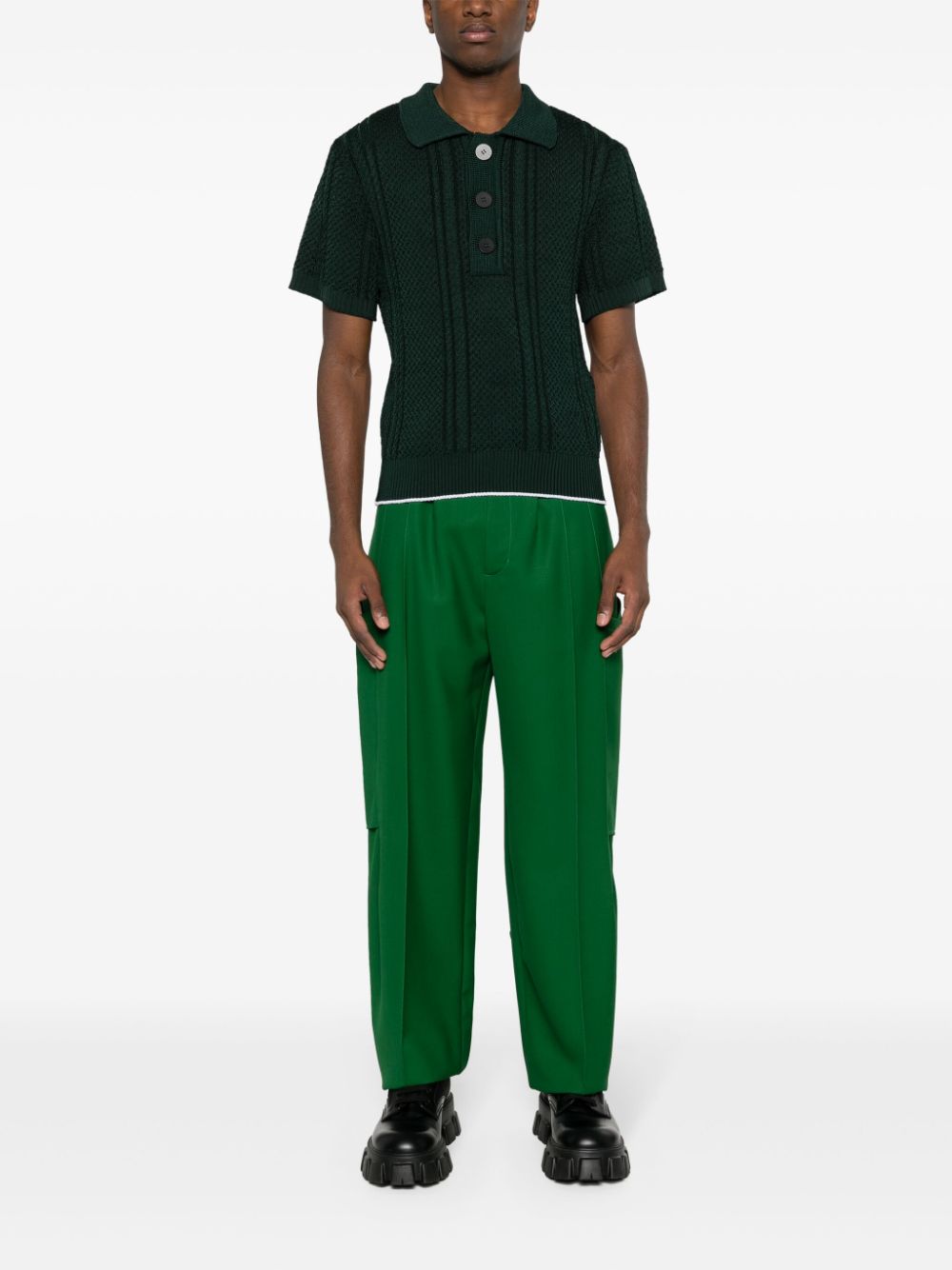 Men Polo Shirts Maison-Kitsune Jacquemus Le Polo Belo Polo Shirt Green
