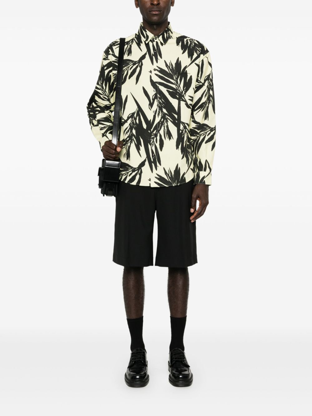 Jacquemus La Chemise Simon Cotton Shirt Black Maison-Kitsune Men Shirts