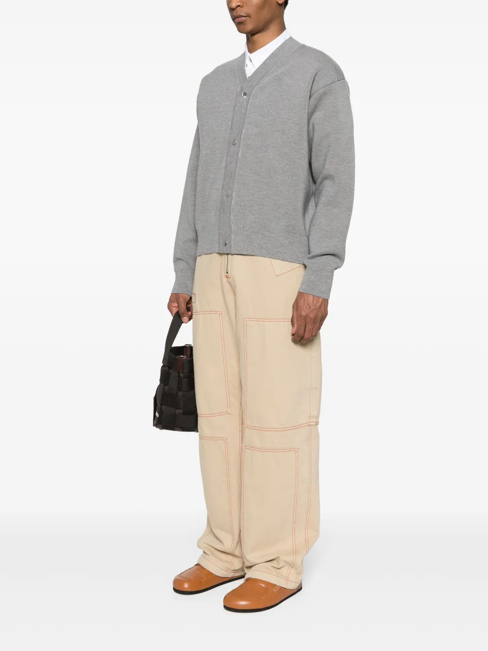 Maison-Kitsune Jacquemus Le Cardigan Boutonné Jacket Grey Men Cardigans