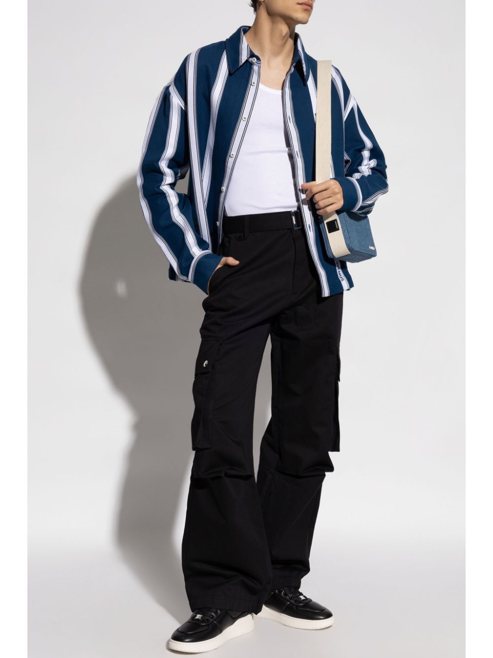 Maison-Kitsune Jacquemus Le Cargo Trousers Black Men Wide Leg Pants