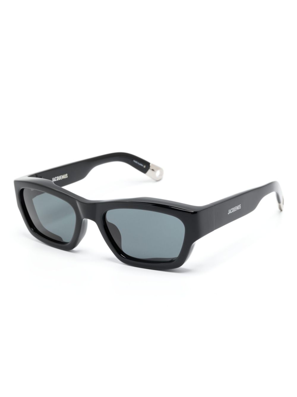Men Sunglasses Maison-Kitsune Jacquemus Les Lunettes Meridiano trapezoid-frame Sunglasses Black