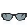 Men Sunglasses Maison-Kitsune Jacquemus Les Lunettes Meridiano trapezoid-frame Sunglasses Black