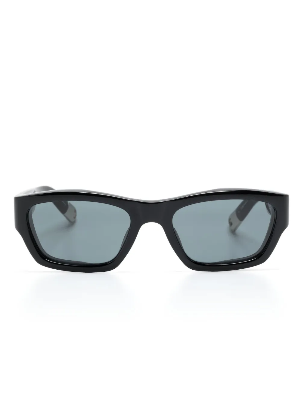 Men Sunglasses Maison-Kitsune Jacquemus Les Lunettes Meridiano trapezoid-frame Sunglasses Black