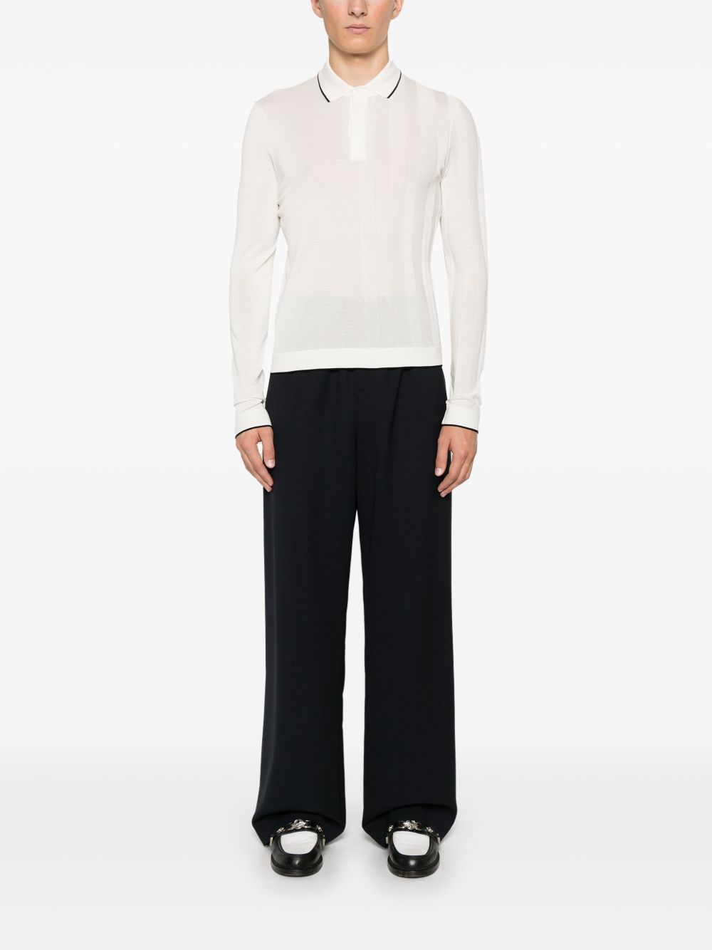Maison-Kitsune Polo Shirts Men Jacquemus Le Polo Tricot Polo Shirt White