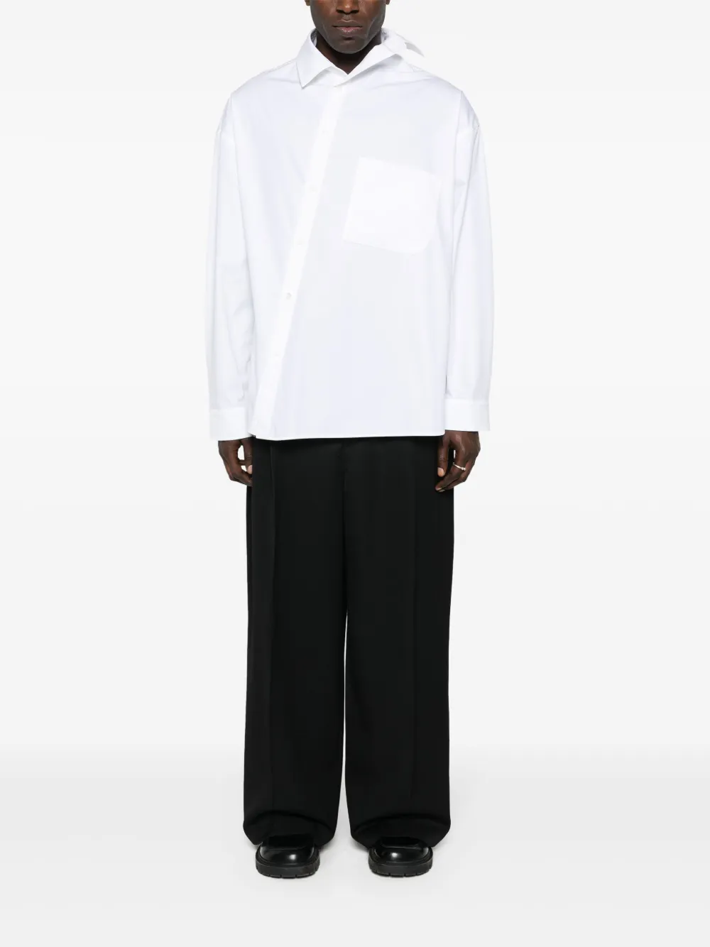 Jacquemus Salti Wool Wide Trousers Black Men Wide Leg Pants Maison-Kitsune