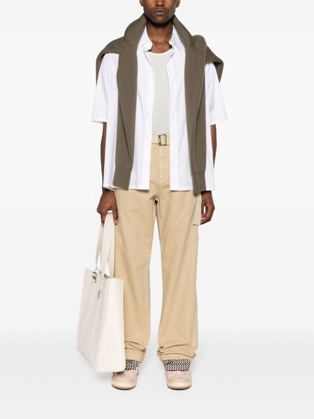 Jacquemus Le Pantalon Marrone Workwear Trousers Neutrals Men Regular-Fit & Straight Leg Pants Maison-Kitsune