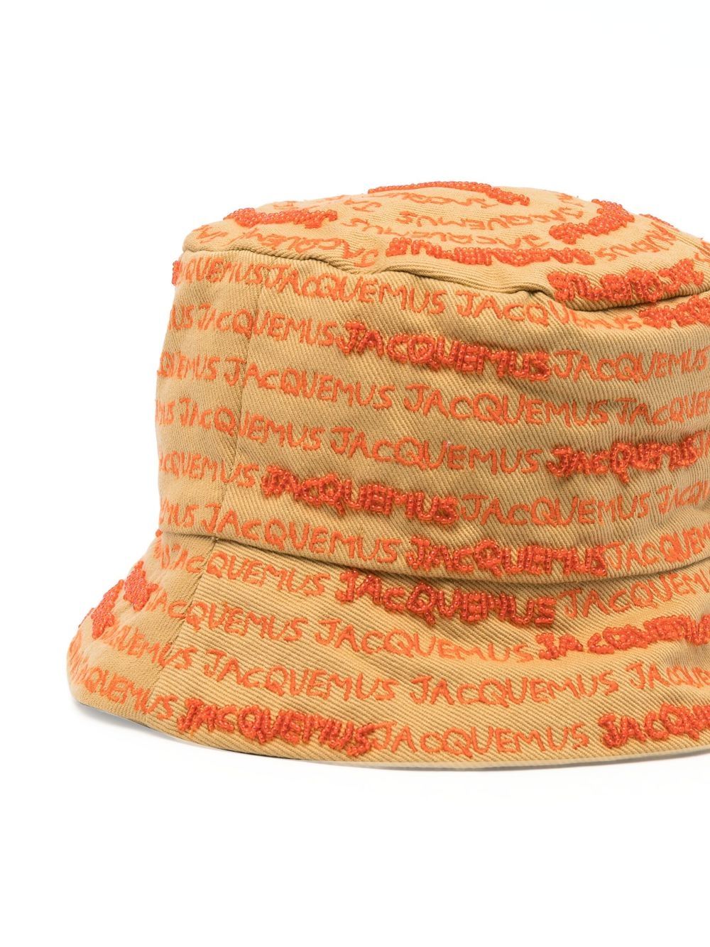 Jacquemus embroidered-logo Bucket Hat Neutrals Men Hats Maison-Kitsune