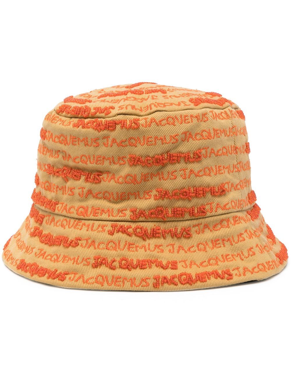 Jacquemus embroidered-logo Bucket Hat Neutrals Men Hats Maison-Kitsune