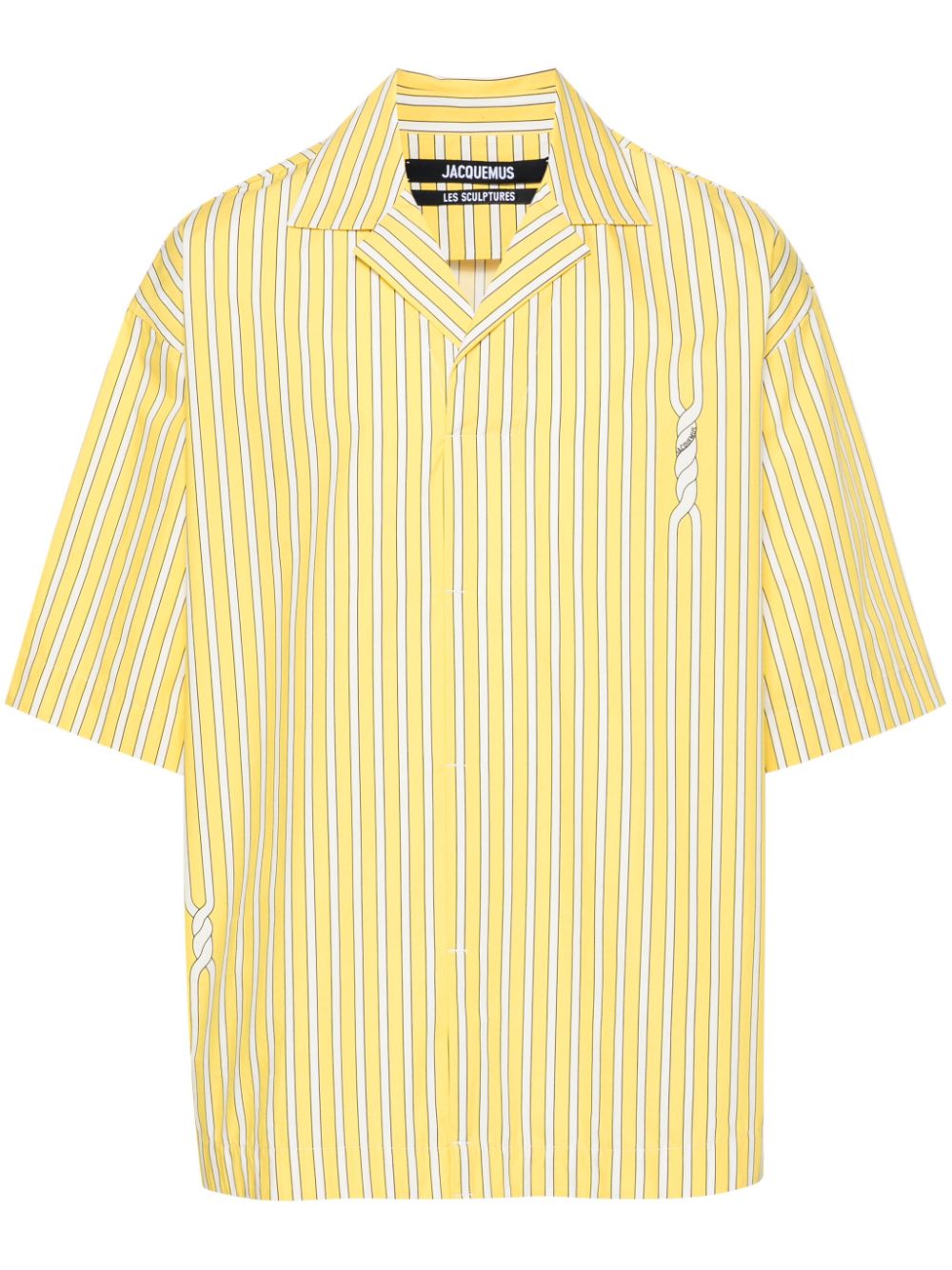 Men Shirts Maison-Kitsune Jacquemus Striped Polo Cotton Shirt Yellow