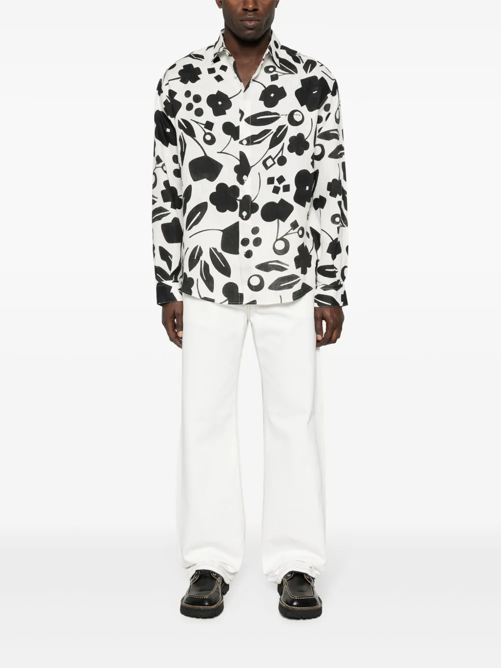 Jacquemus Le De Nîmes Droit mid-rise straight-leg Jeans White Maison-Kitsune Men Regular & Straight-Leg Jeans