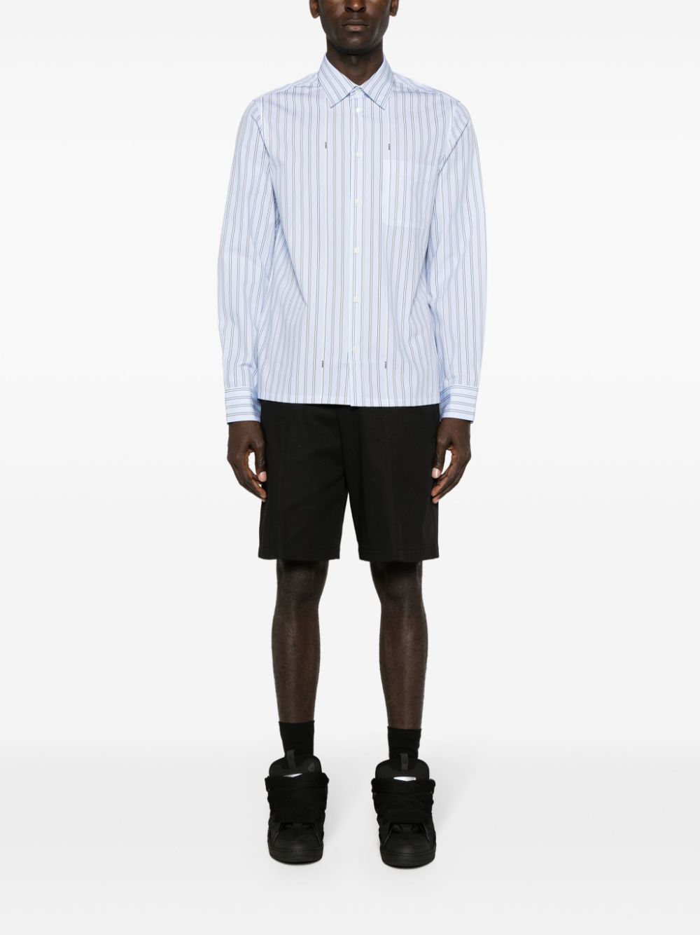 Jacquemus La Chemise De Costume Striped Shirt Blue Men Shirts Maison-Kitsune