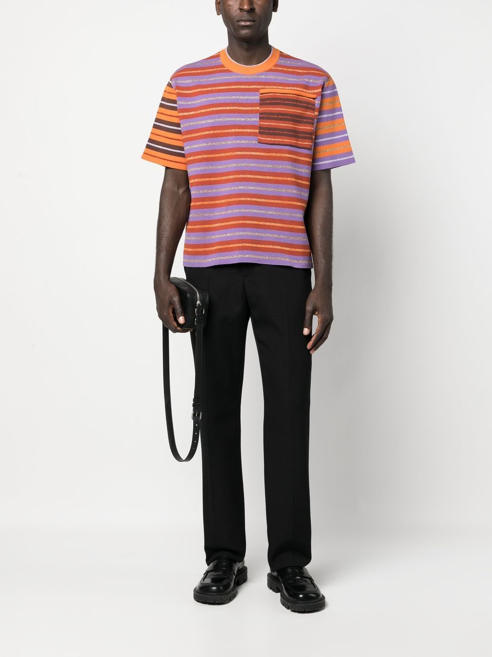 Maison-Kitsune T-Shirts Men Jacquemus stripe-print T-shirt Purple