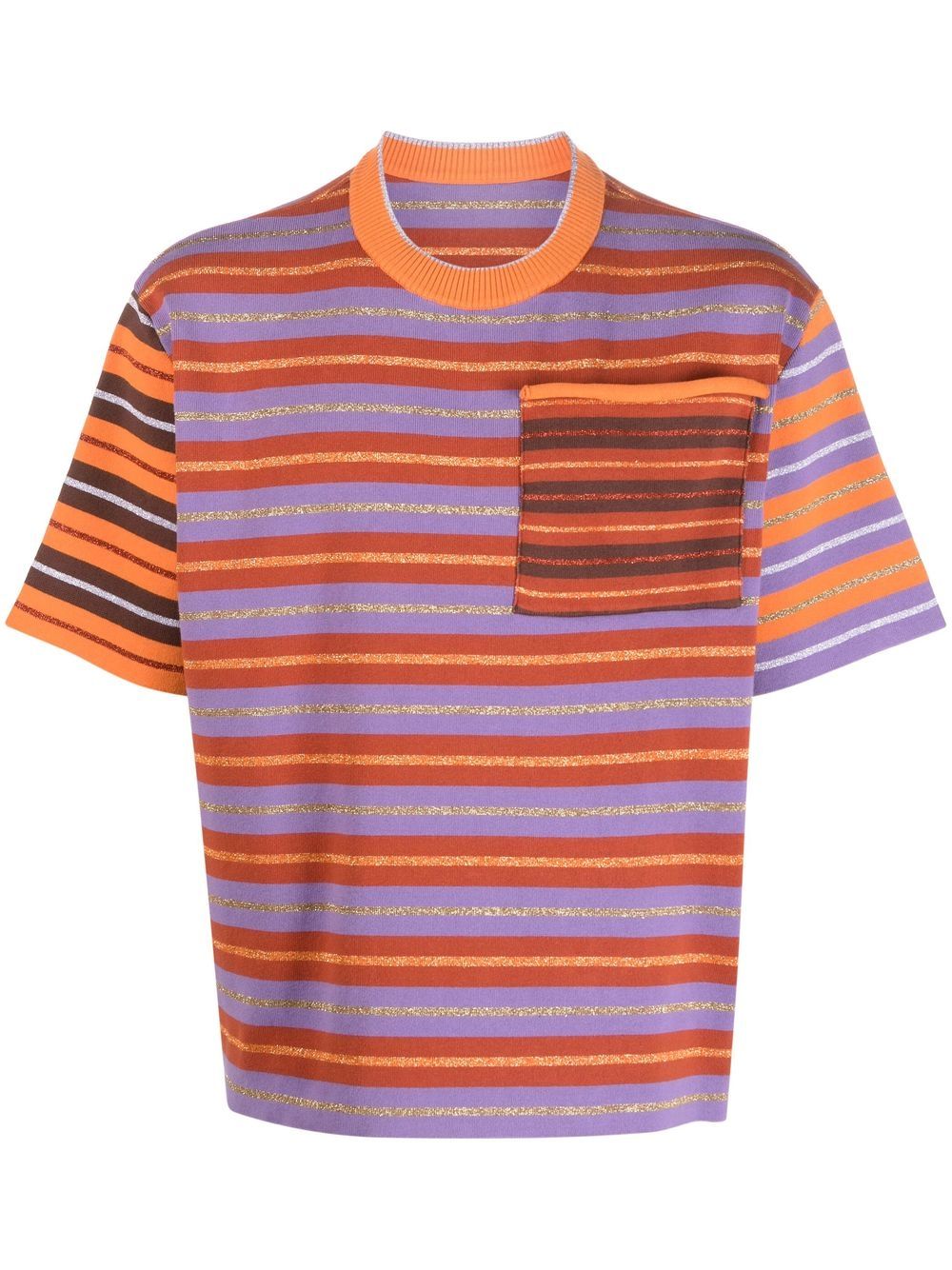 Maison-Kitsune T-Shirts Men Jacquemus stripe-print T-shirt Purple